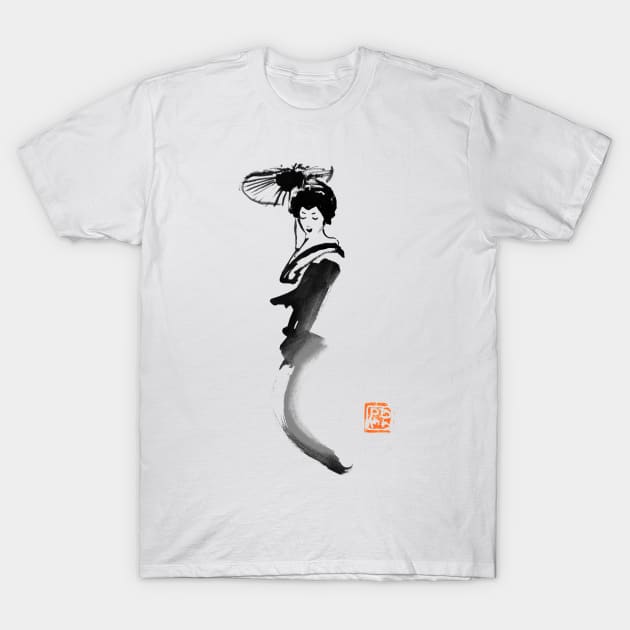 geisha line T-Shirt by pechane